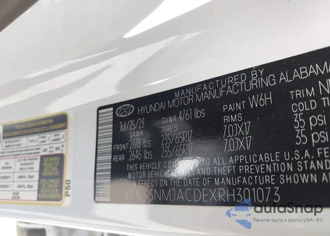 2024 Hyundai Tucson Se from USA, damaged, VIN 5NMJACDEXRH301073